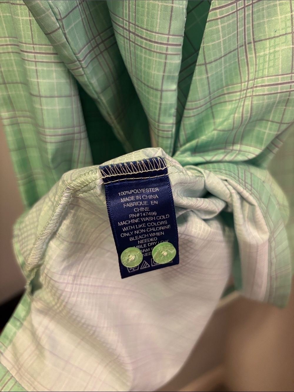 Heybo Men's Mint Green Plaid Button-Down Fishing Shirt - Picture 5 of 5